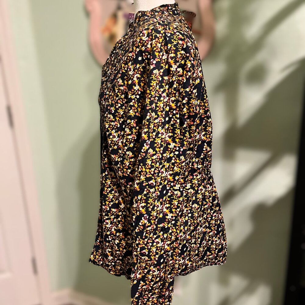 Merona Floral Button Up Blouse, Size XXL - Picture 2 of 4